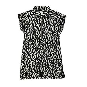 Monochrome Zebra Print Tunic Dress